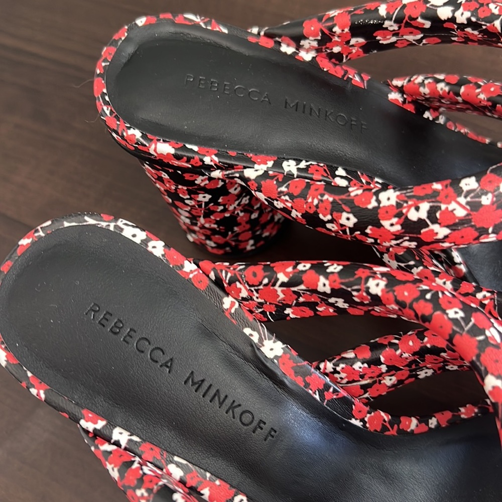 Rebecca Minkoff | Amandine Red Floral Cone Heel Sandal 7.5 NEW - Picture 9 of 9